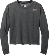 Mercer Chiefs New Era Ladies Tri-Blend Fleece Crop Crew