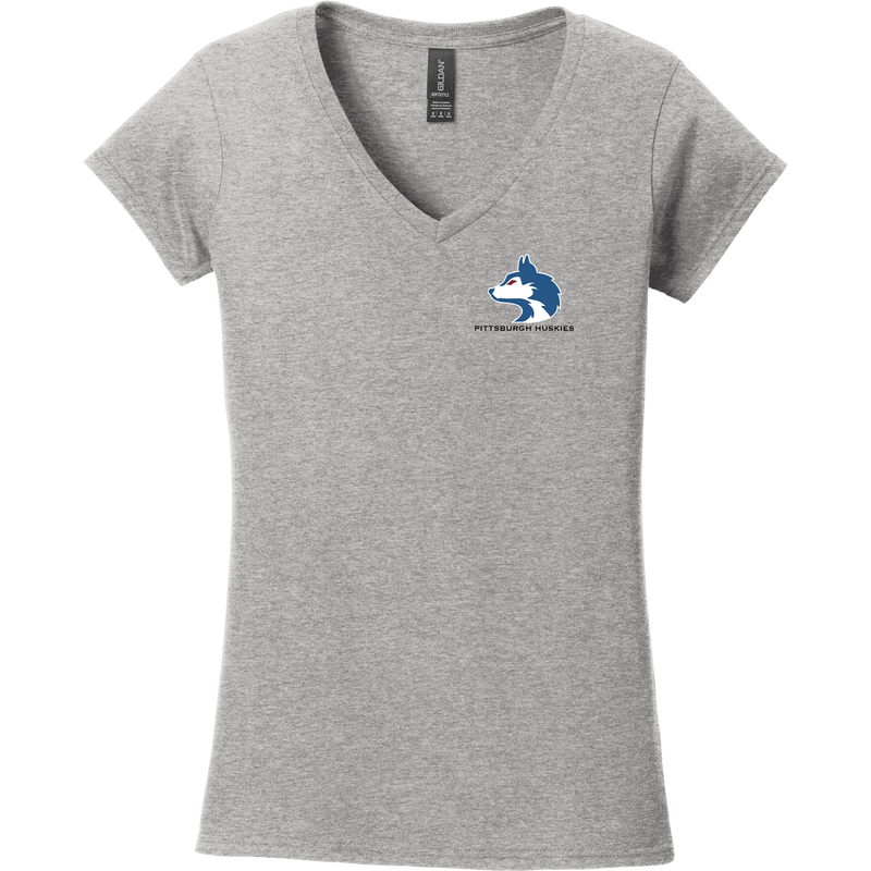 Pittsburgh Huskies Softstyle Ladies Fit V-Neck T-Shirt