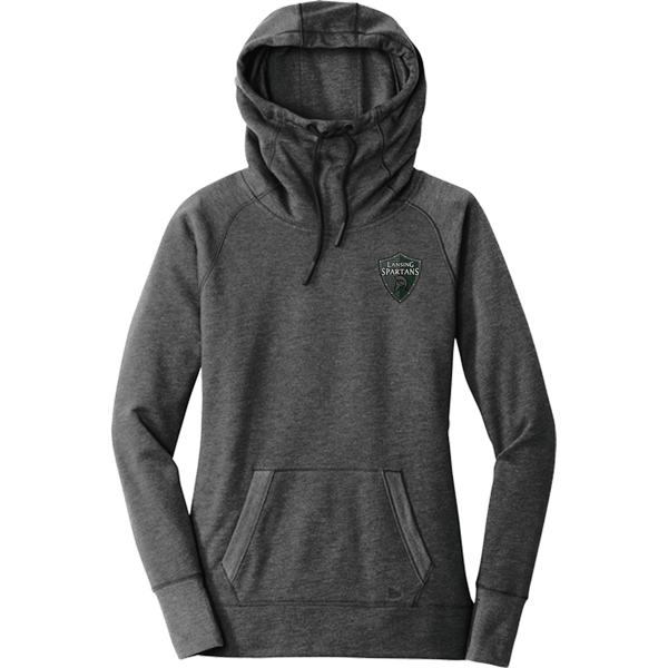 Lansing Spartans New Era Ladies Tri-Blend Fleece Pullover Hoodie