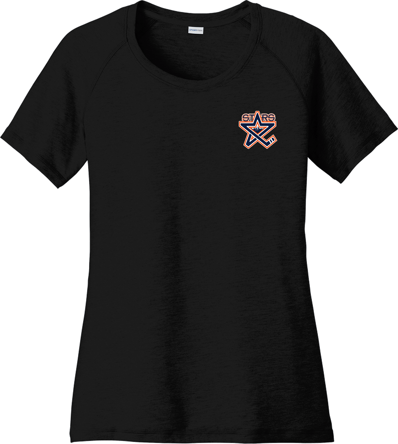 NY Stars Ladies PosiCharge Tri-Blend Wicking Scoop Neck Raglan Tee