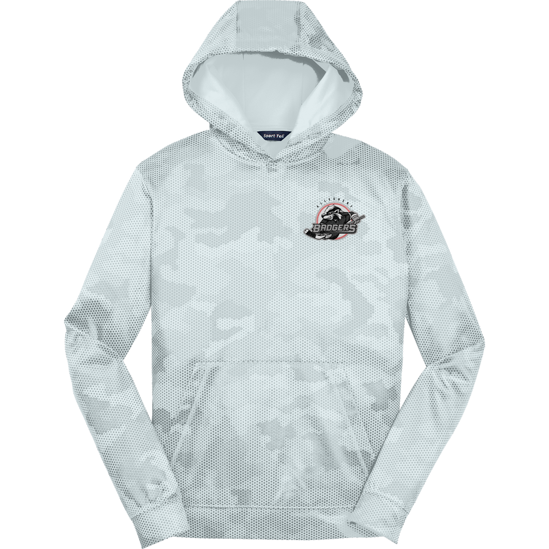 Allegheny Badgers Youth Sport-Wick CamoHex Fleece Hooded Pullover