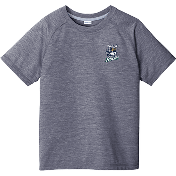 Hard Edge Hockey Youth PosiCharge  Tri-Blend Wicking Raglan Tee